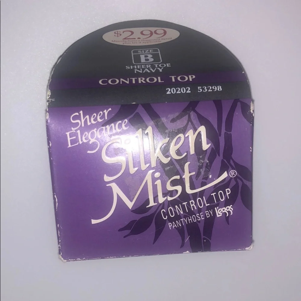 L’eggs Silken Mist Control Top Pantyhose: Navy, Size B
